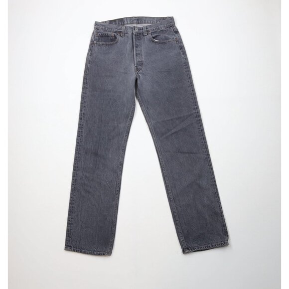 Vintage 80s Levis 501xx Mens 32x32 Faded Button Fly Original Fit Jeans Gray USA